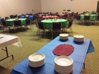 Tables ready for the meal